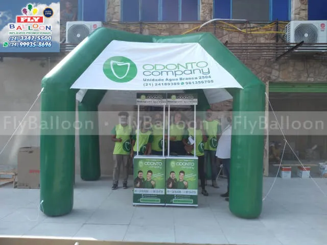 Tenda inflável personalizada para Odonto Company, unidade Água Branca