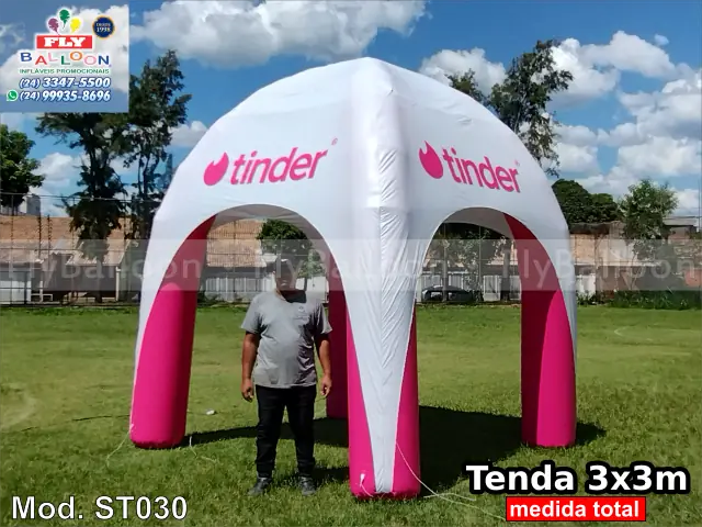 tenda inflável promocional personalizada tinder